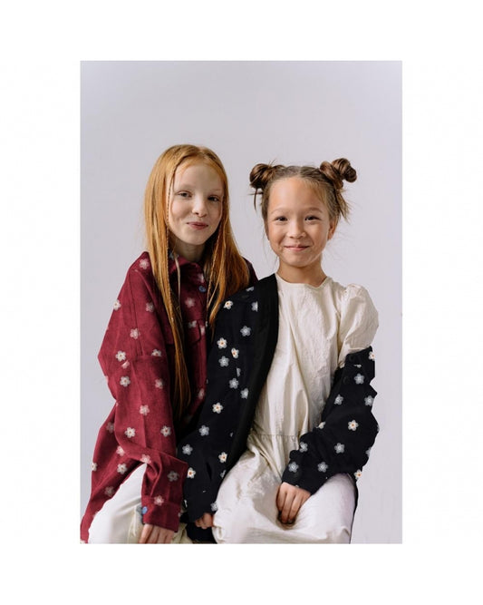 Tissu Velours Milleraies Brodé Poppy