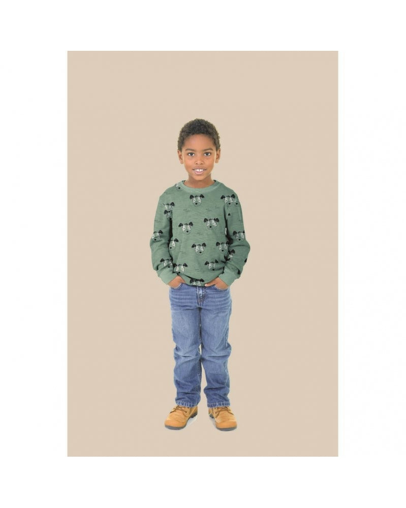 Tissus sweat Molleton Poppy Chien Écru