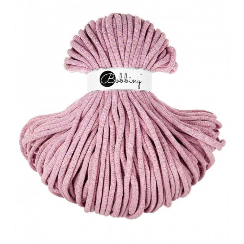 🌸 Corde tressée en coton – Dusty Rose