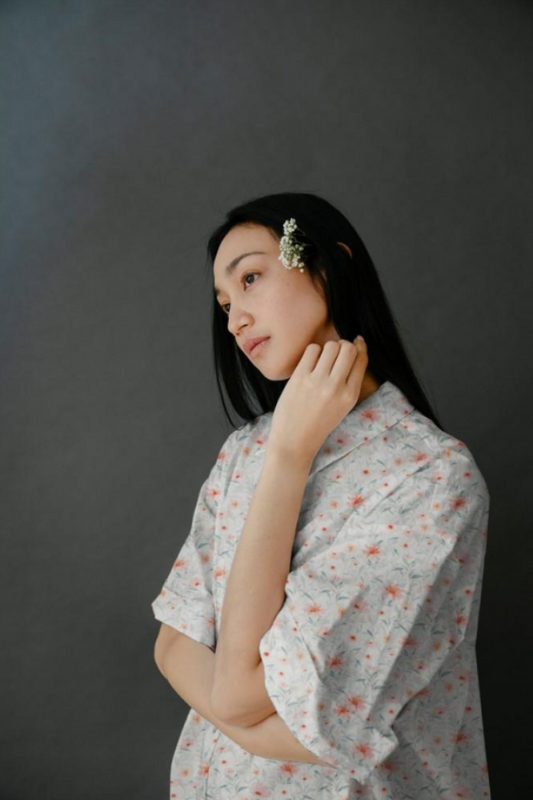 Double Gaze Digital Poppy WHITE