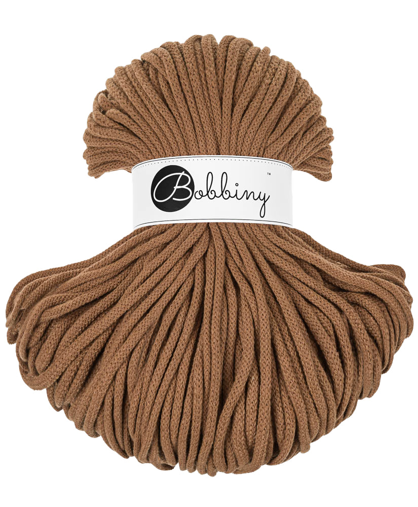 Corde tressée en coton 5mm coloris Caramel – Les Fées Crochett’