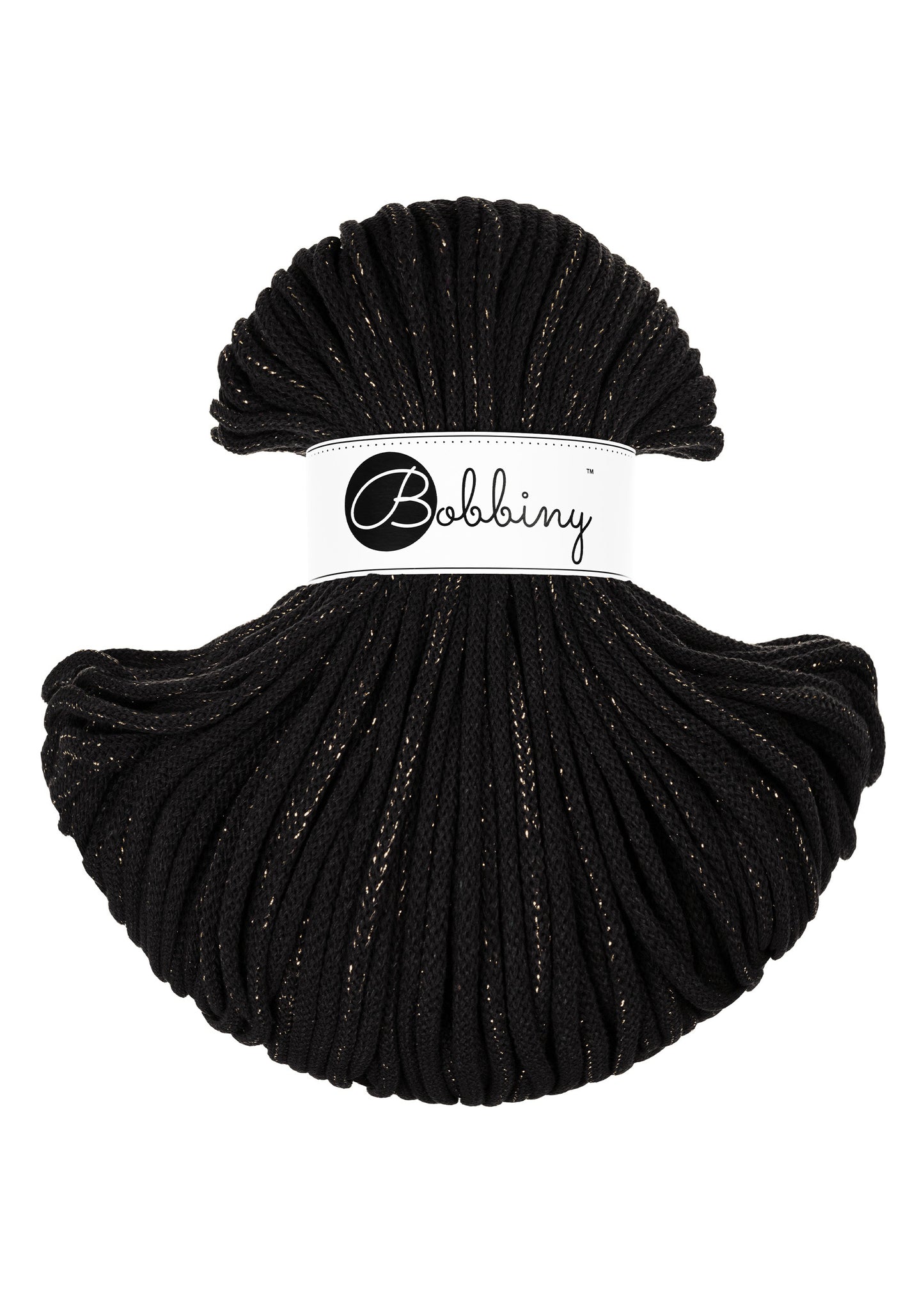 ✨ Braided cotton rope – Golden Black