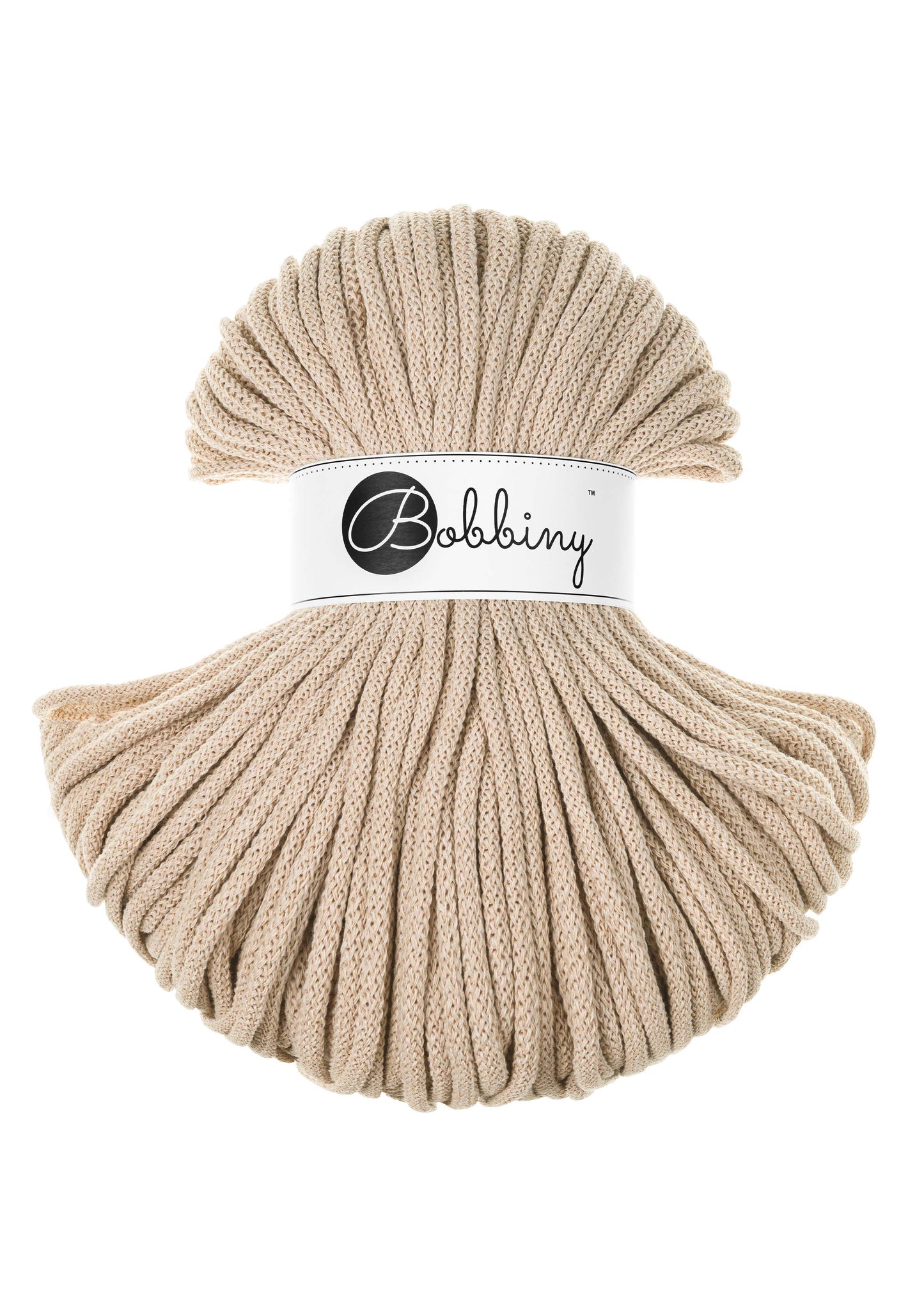 Corde tressée en coton 5mm coloris Warm Beige – Les Fées Crochett’