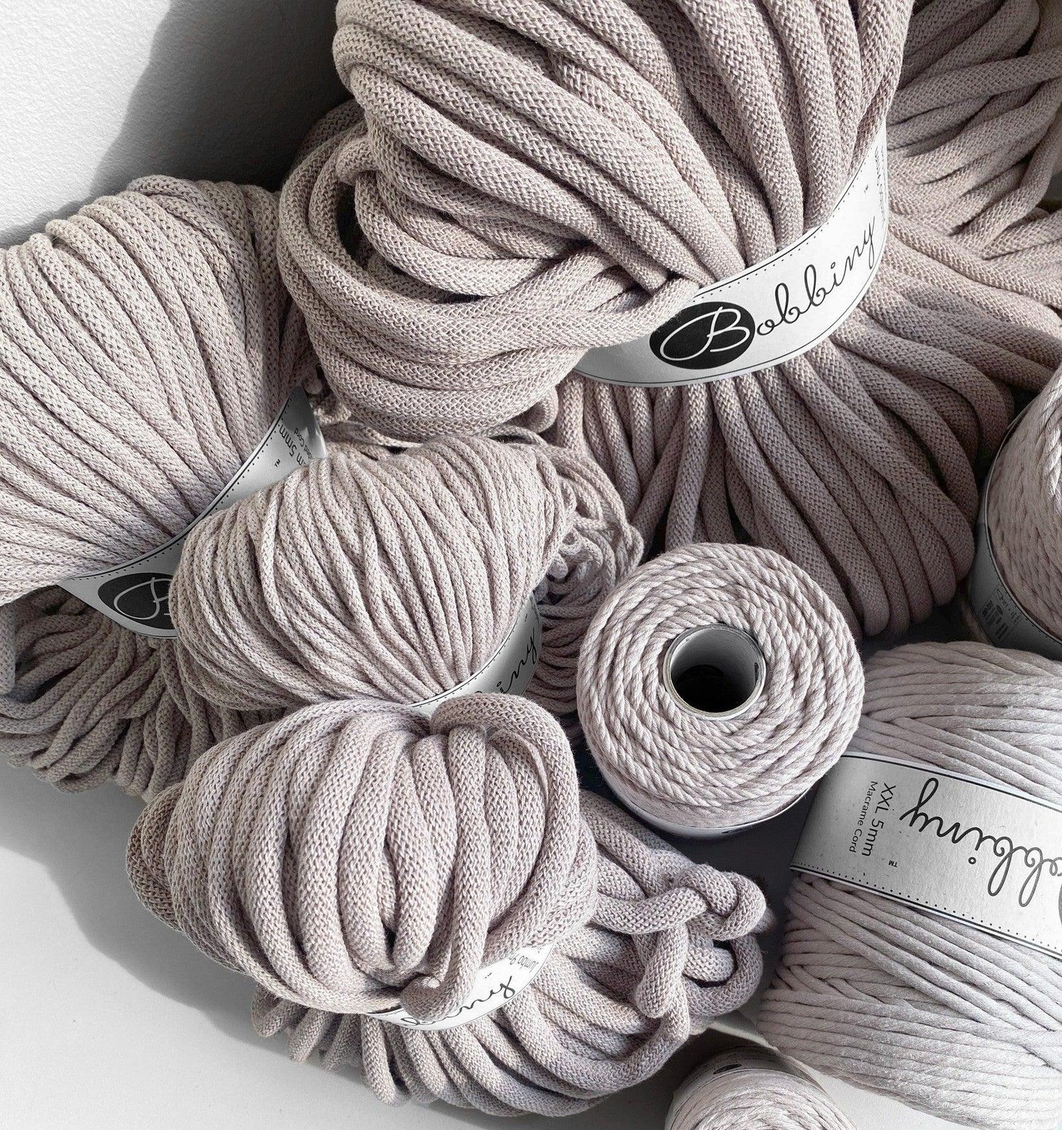 Cordes tressées en coton Bobbiny  – 9mm, 5mm, 3mm