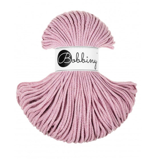 🌸 Corde tressée en coton – Dusty Rose