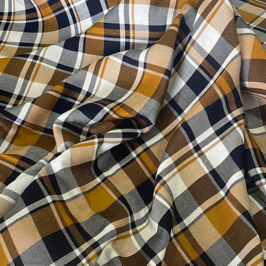 Tartan Viscose Camel