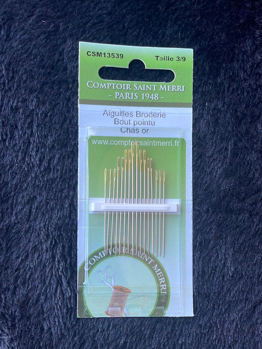 Aiguilles à broder Bout pointu Taille 3/9 x16 CSM