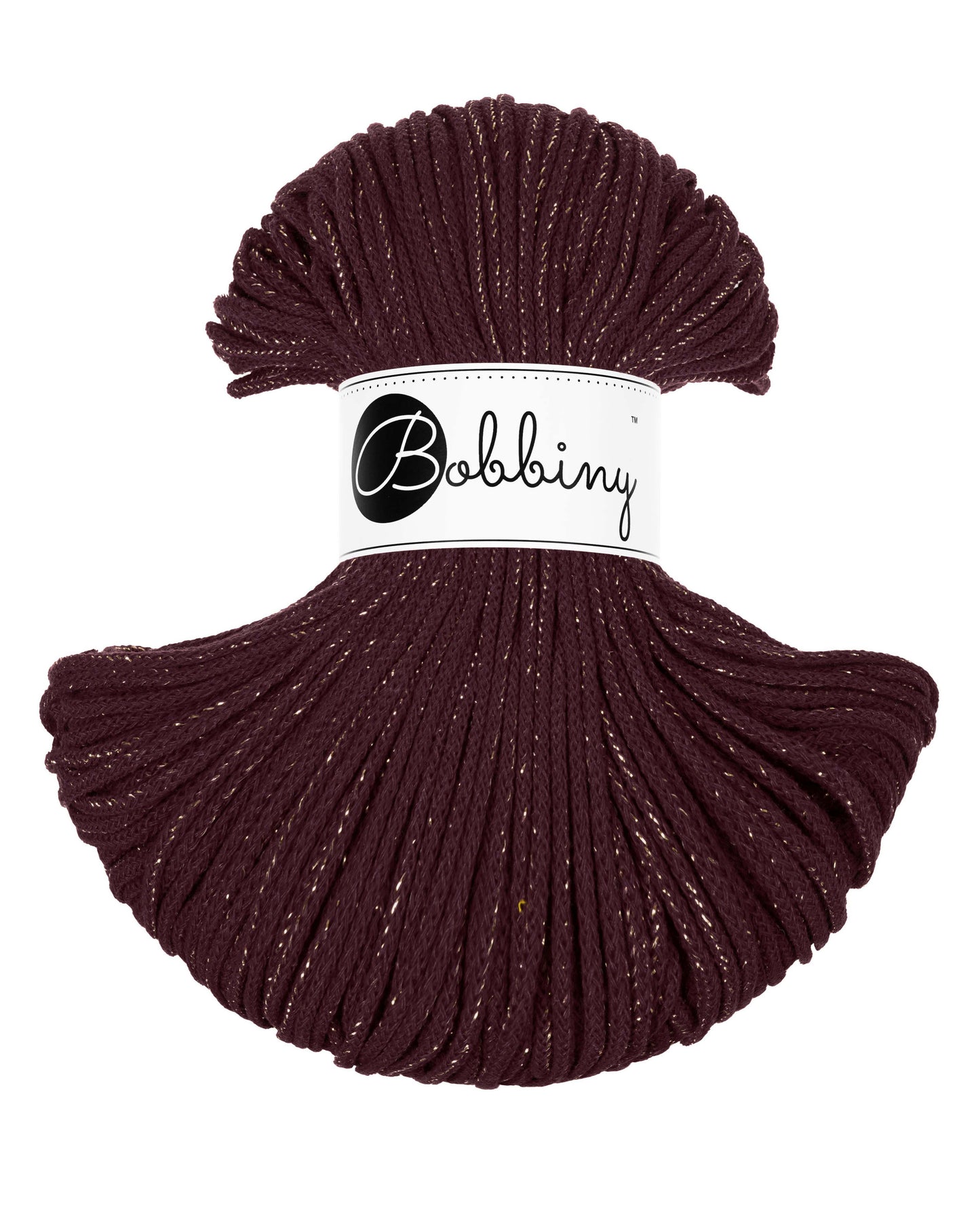 🌟 Corde tressée en coton – Golden Burgundy